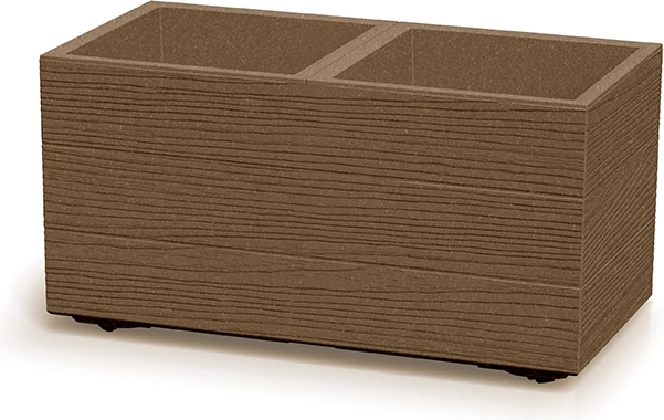 Madera Case Eco Wood barna virágláda – moduláris fa hatású balkonláda