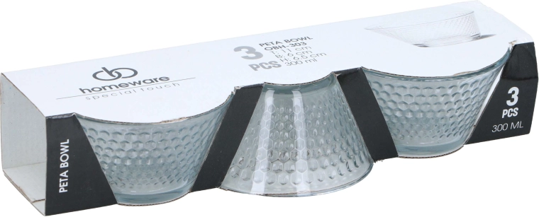 Peta üvegtál készlet 300 ml, 3 db