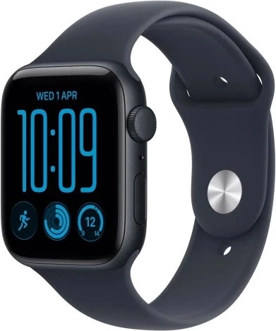 Apple Watch SE 3 GPS 44 mm éjfekete alumíniumtokkal és sötétkék M/L sportpánttal