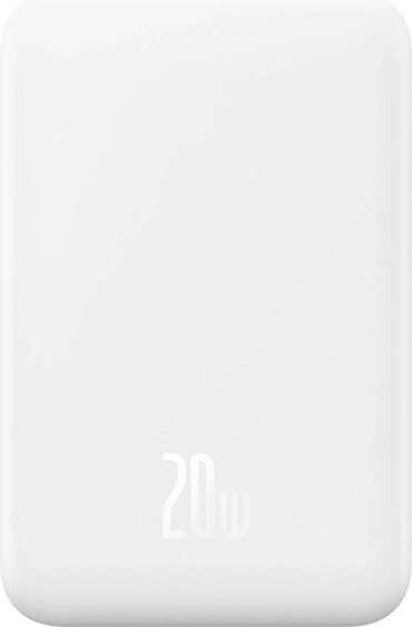 Baseus mágneses mini powerbank 5000 mAh USB‑C 20 W és vezeték nélküli töltés – fehér