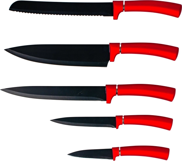 Kitchisimo konyhakés készlet tapadásmentes felülettel, 5 db, piros