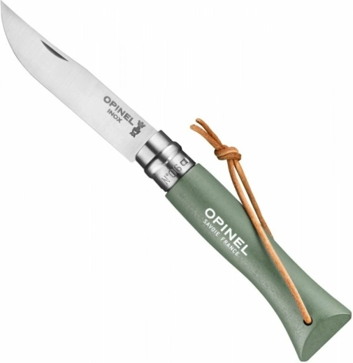 Opinel N°06 Trekking zsebkés, zsályazöld, 7 cm