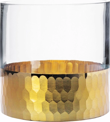 Üveg váza és mécsestartó Golden honey 12 cm