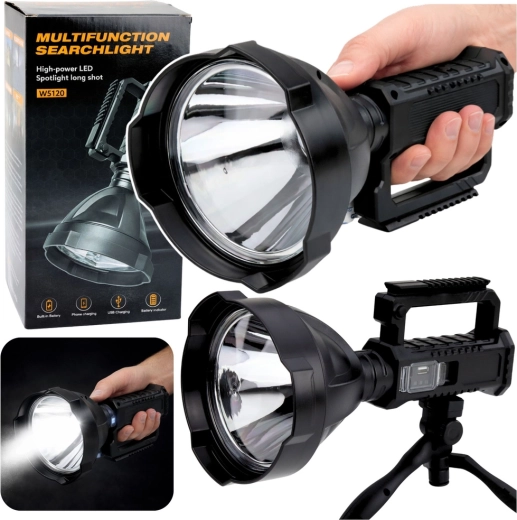 Nagy LED reflektor állvánnyal és powerbankkal, 31 cm