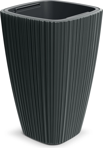 Oro virágcserép 29 cm sötétszürke, betéttel