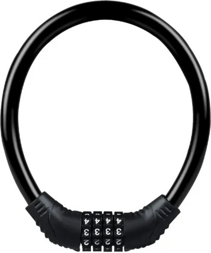 Erős számzáras kerékpár- és e-rollerezár 38 cm