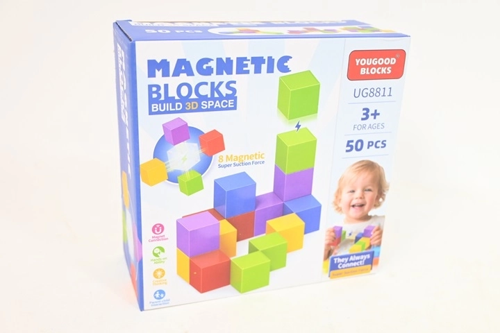 Mágneses építőjáték Klocki magnetyczne 50 darab