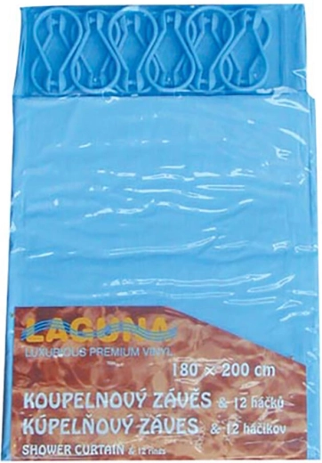 UNI zuhanyfüggöny 180 × 180 cm PEVA anyagból, 12 akasztóval, vegyes színek