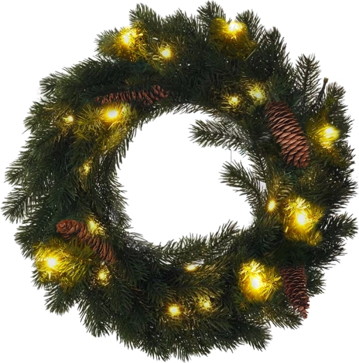 Solight karácsonyi koszorú LED világítással, 40 cm