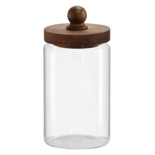 1 l üvegedény fa tetővel és kanállal