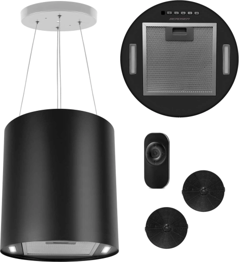 Sziget páraelszívó, függesztett, 35 cm, fekete