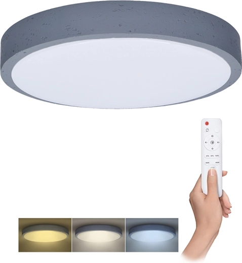 Solight LED mennyezeti és fali lámpa Grey távirányítóval, dimmelhető, 49 cm