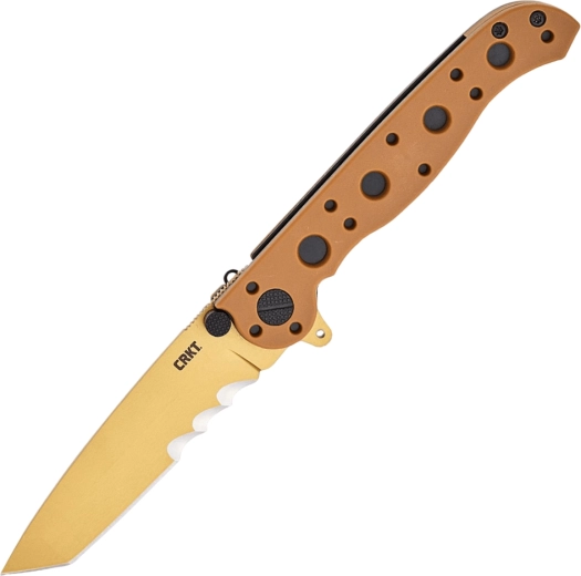 CRKT M16 desert tan zsebkés Veff fogazással, zárható kivitelben