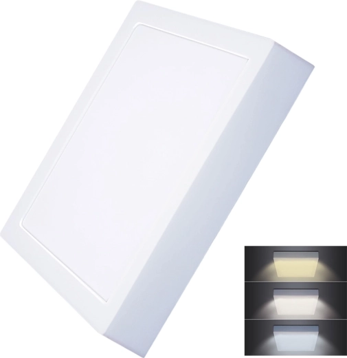 Solight felületre szerelhető LED mini panel, négyzet alakú, CCT, 24 W, 1800 lm