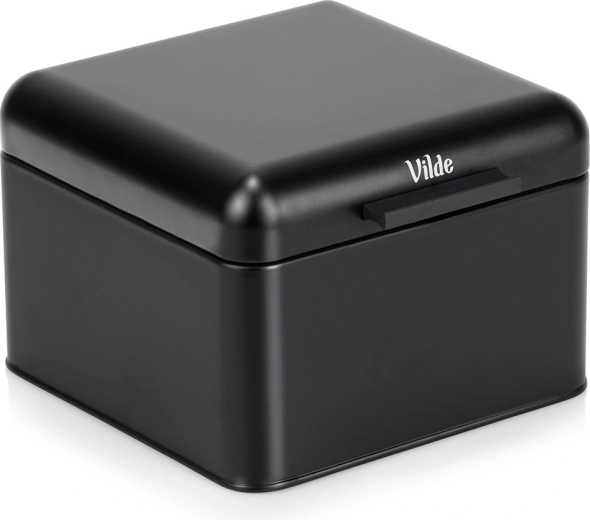 Fém kenyértartó, fekete, 22 × 20 × 14,5 cm