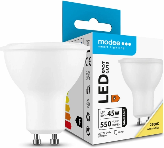 LED izzó GU10 6 W 550 lm meleg fehér, dimmelhető