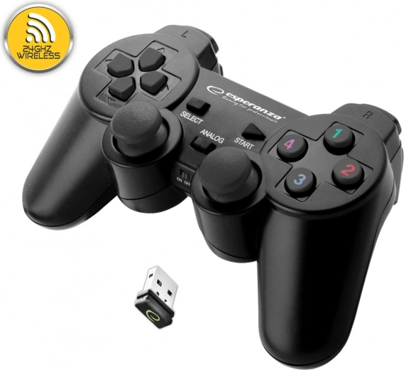 Vezeték nélküli Esperanza gamepad, fekete