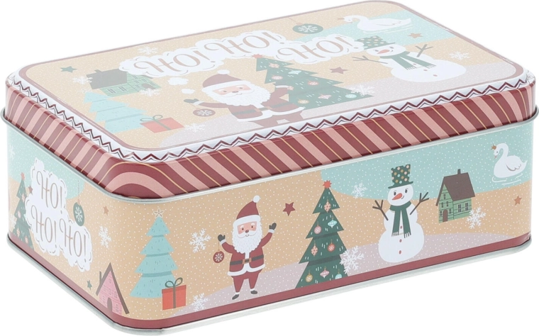 Karácsonyi fém doboz, téglalap alakú 16 × 11 × 5,6 cm