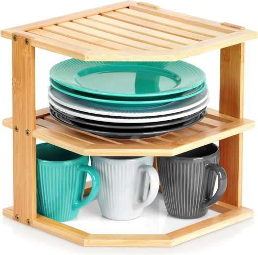 Bambusz sarok konyhai polc 25 × 25 × 27 cm