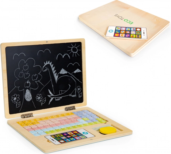 Fa oktató laptop mágneses táblával ECO TOYS