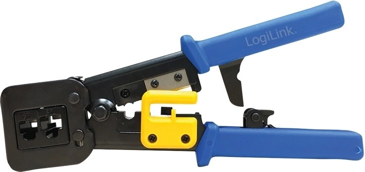 LogiLink krimpelőfogó RJ11/RJ12/RJ45 (EZ) csatlakozókhoz, racsnis mechanikával és vágóval
