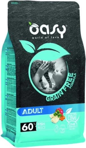 Oasy Grain Free Adult Fish száraztáp macskáknak 1,5 kg
