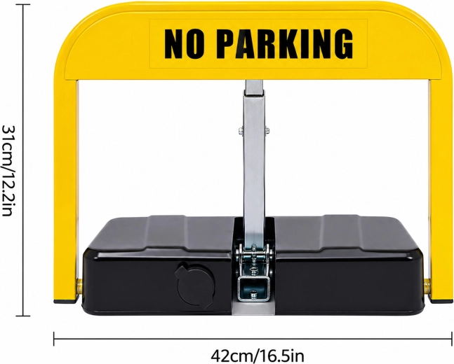 Automatikus, távirányítású lehajtható parkolózár 42 × 31 cm – 1 db