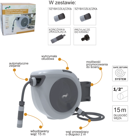 Automata kerti tömlődob 15 m
