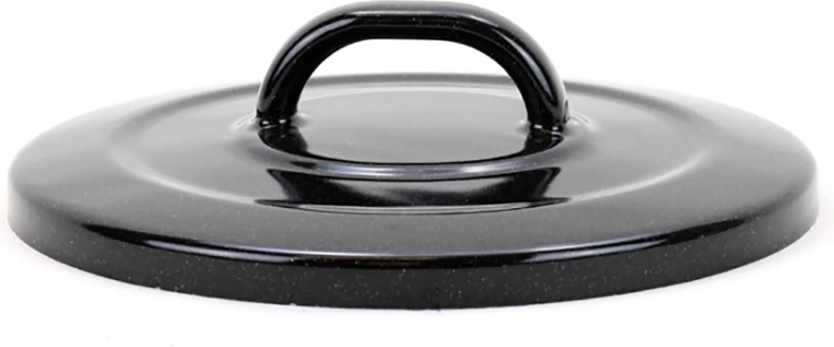 BELIS Standard 28 cm fedő – fekete zománc fehér pöttyökkel