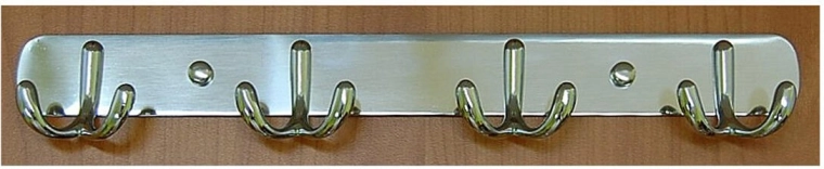 CYRIL fali akasztó négy dupla kampóval, króm