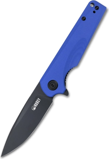 Kubey Wolverine KU233F zsebkés 7,4 cm, Dark Stonewash, kék G10 csipesszel