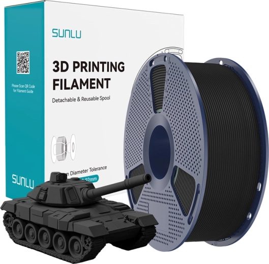 Sunlu PLA+ nagy sebességű fekete filament 3D nyomtatáshoz 1,75 mm