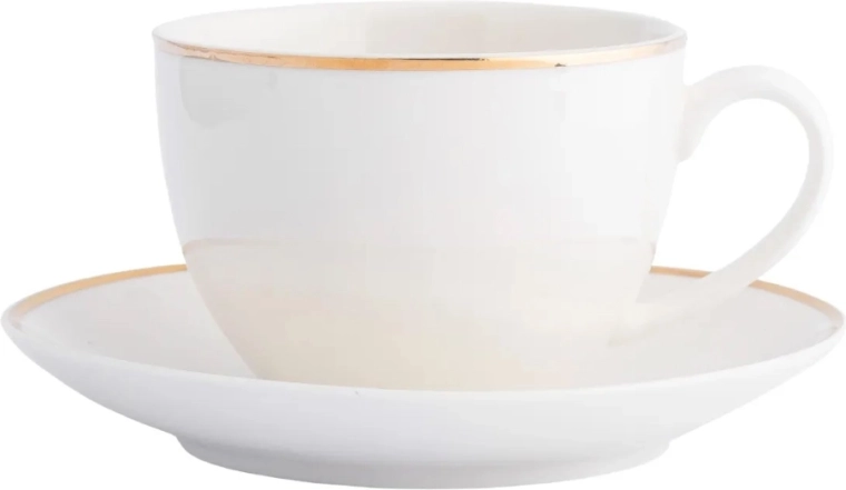 Bella arany vonalas porcelán csésze aljjal 270 ml