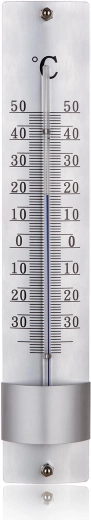 Fali fém hőmérő 21,5 cm, ezüst