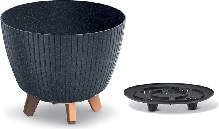 Lamia Eco Wood virágtartó 28,8 cm, antracit