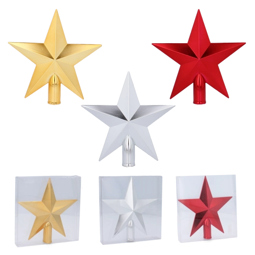 Karácsonyfa csúcs csillag 20 cm műanyag