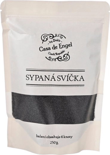 Fekete szórt viasza gyertyakészítéshez 4 kanóccal (250 g)