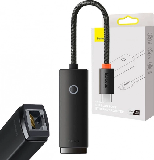 Baseus hálózati adapter USB-C és RJ45 csatlakozással (fekete)