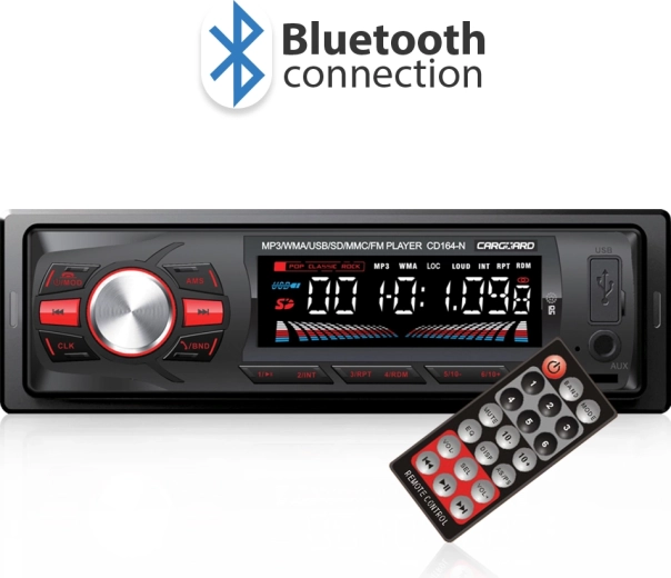 1 DIN autórádió Bluetooth funkcióval, FM-tunerrel, USB- és SD-kártya-olvasóval