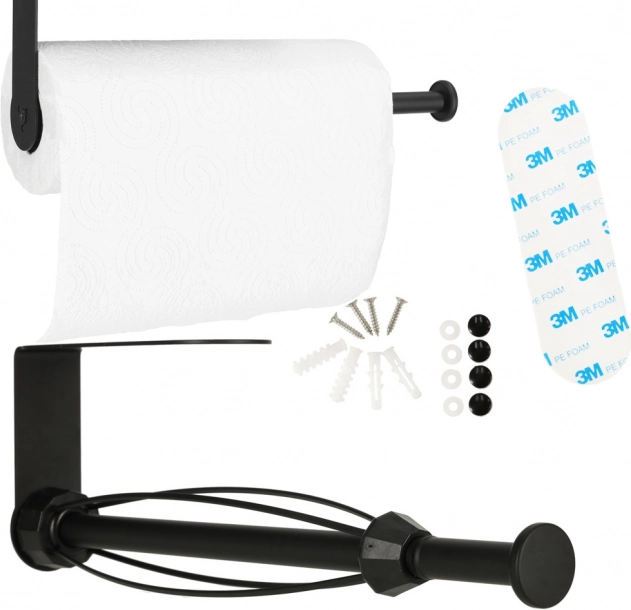 Fekete konyhai papírtörlő tartó