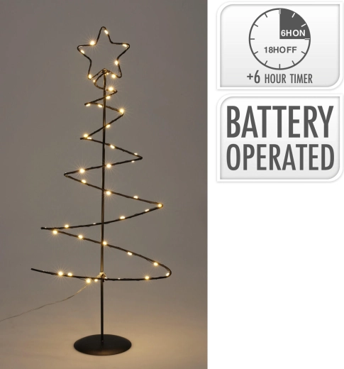 Dekoratív LED-es világító fa, 53 cm, fekete