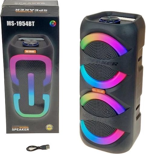 Hordozható Bluetooth hangszóró MS-1954BT RGB megvilágítással