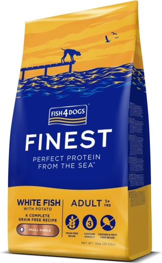 Fish4Dogs Finest granulátum felnőtt kutyáknak fehér hallal és burgonyával 12 kg
