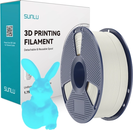 Sunlu PLA filament, sötétben világító, fehér–kék