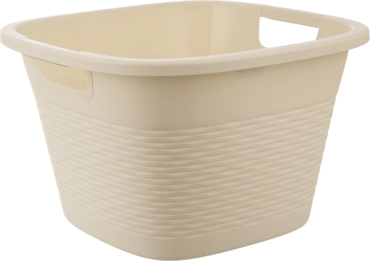 Loop műanyag mosdótál, szögletes, fogantyúkkal, bézs, 16,8 l