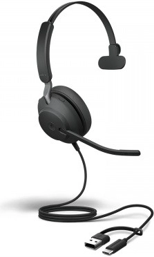 Jabra Evolve2 40 SE mono headset USB-A/USB-C Microsoft Teamshez