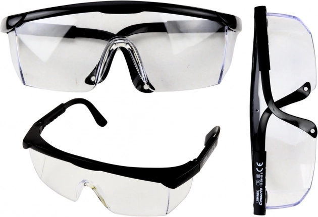 Védőszemüveg állítható szárakkal, fekete