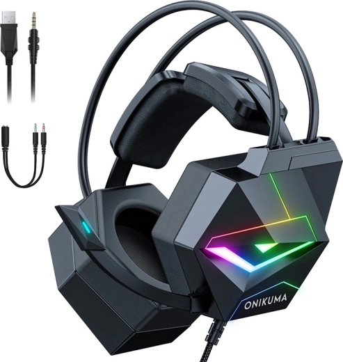 Onikuma X20 fekete gamer fejhallgató