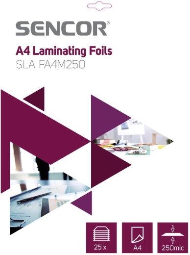 Sencor A4-es lamináló fólia, 250 mikron, 25 darab