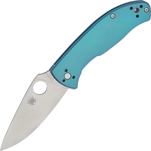 Spyderco Tenacious Blue zsebkés, titán markolat, szatén penge 8,5 cm
